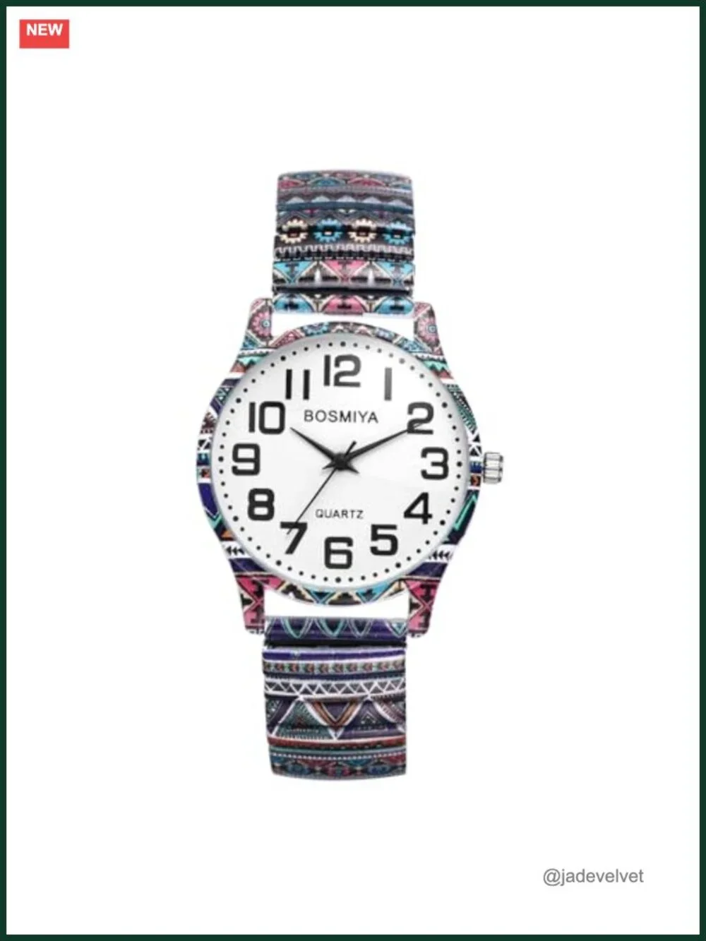 Women's Stretch Band Watch Geometric Elastic Bangle Easy Reader Analog